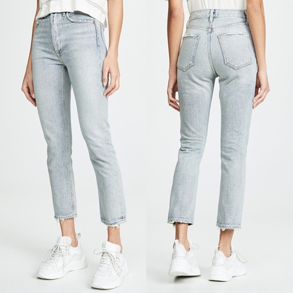 AGOLDE Riley high rise straight crop Jean vanished